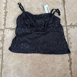 No Boundaries Black Sequin Top